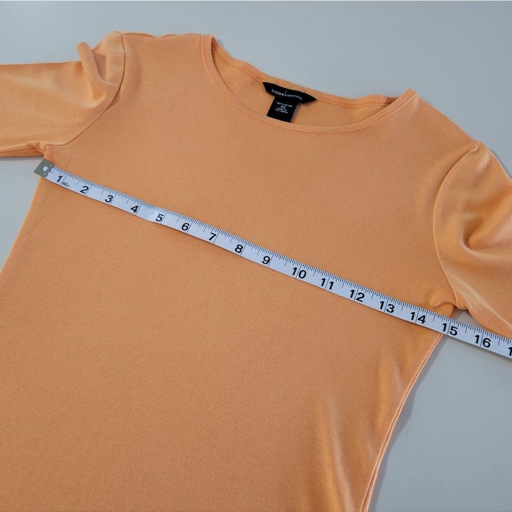 VS Moda International Women's Orange Long Sleeve Crewneck Pullover Top - Picture 3 of 9